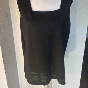 Elisabeth By Liz Claiborne Black Silk Holiday Glitter Tunic Top Size 1X